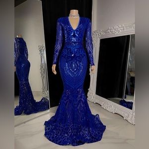 Talisha sequin gown Royal blue
